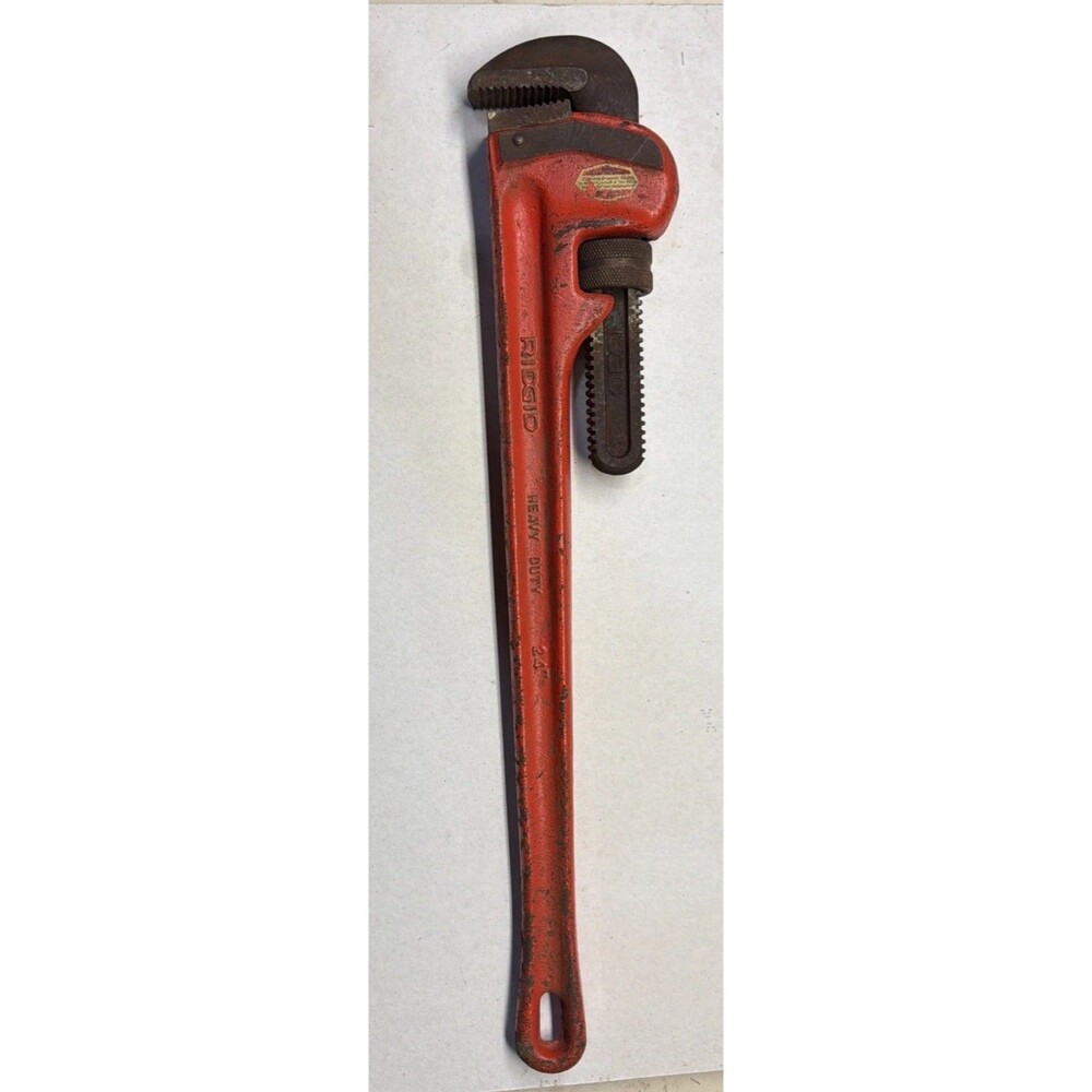 RIDGID 24" Heavy Duty Straight Pipe Wrench - Iron Handle - Made in USA